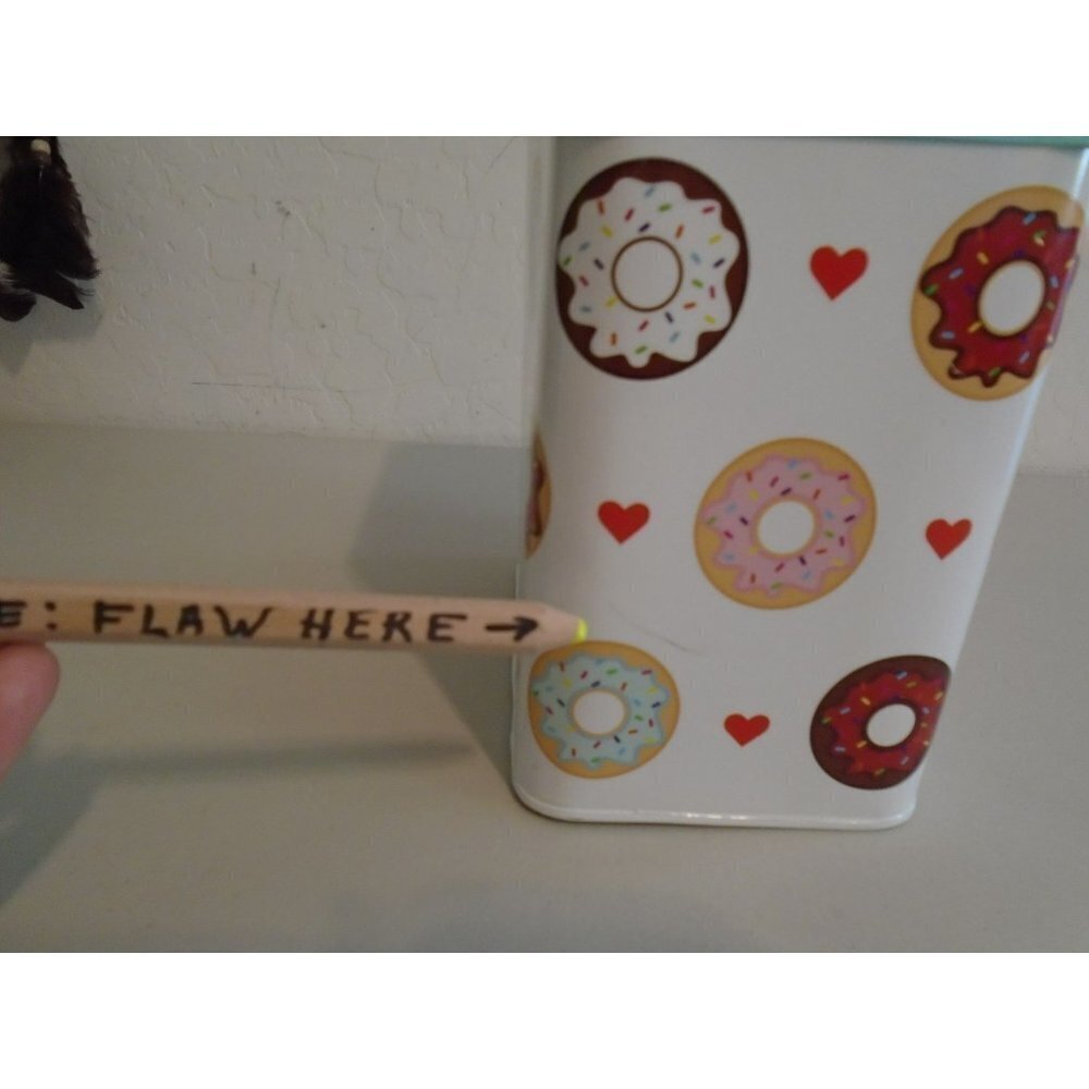 Pet Treats Container Metal Removable Lid Donut Pattern Bone Lid - Picture 4 of 8